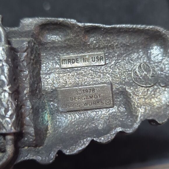 Train Rail Road Steam Engine Rr Vintage 1978 Bergamot Brass Works Belt Buckle - Picture 2 of 4